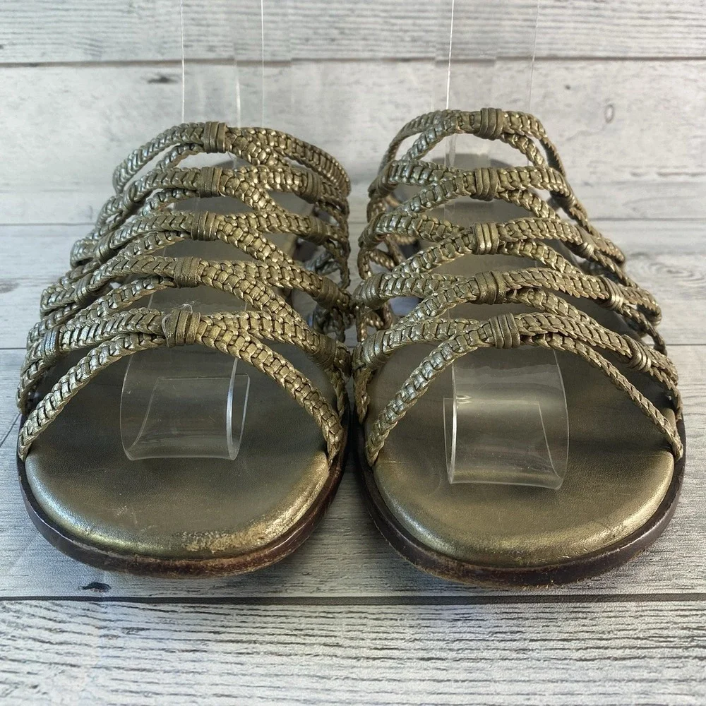 Cole Haan Resort Shoes Womens 10 B Tan Leather Strappy Fashion Sandals Flats